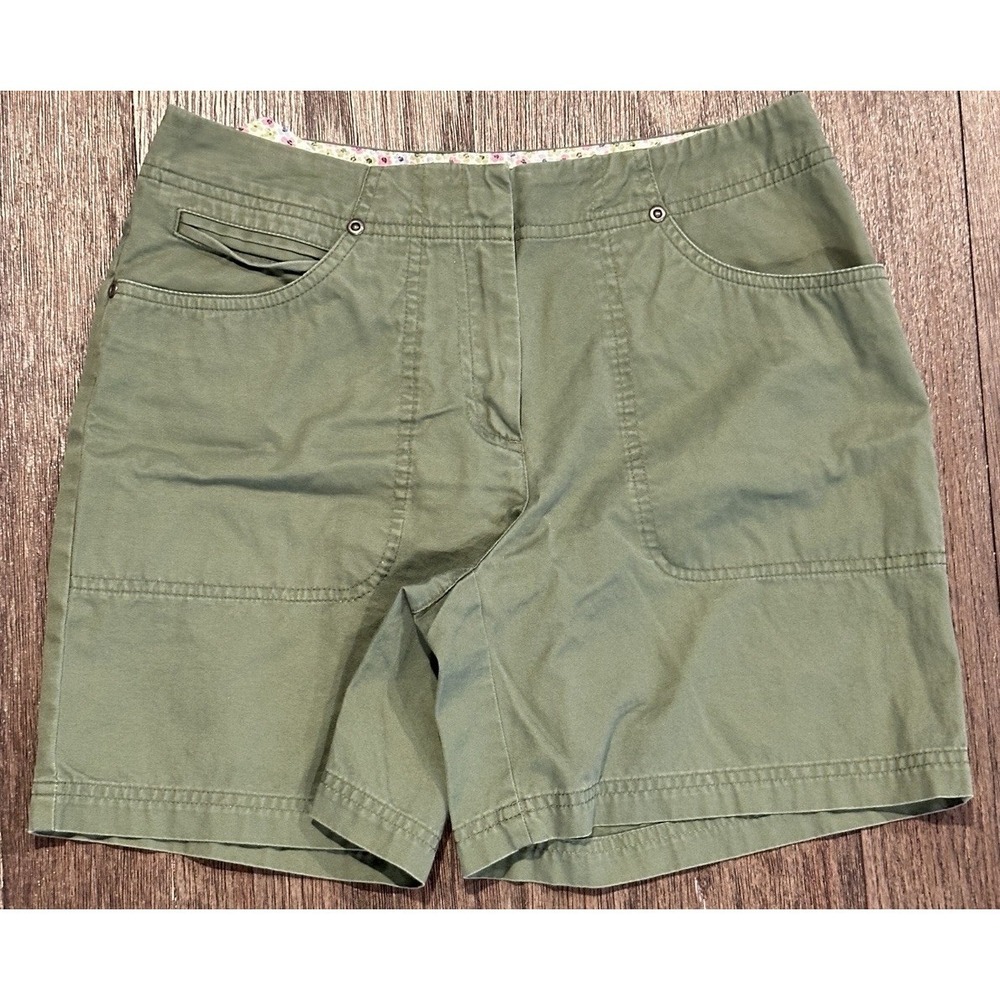 J Jill green Utility Shorts Women's Size 2 Cotton preppy beach resort summer